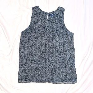 Gap - Faux Lace Print - Gray and Black Flowy Dress Tank - Size Small
